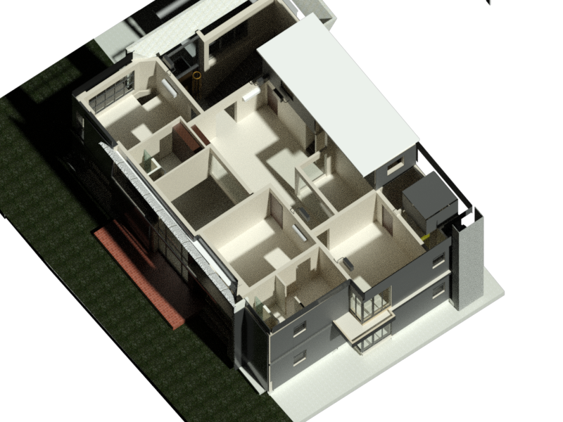 AutoCAD 3D architectural exterior perspective render by Avaixo Solutions